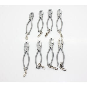 Vintage Lot Of 8 Miniature 2.25" Lineman Pliers Tool Keychain Xmas Ornament